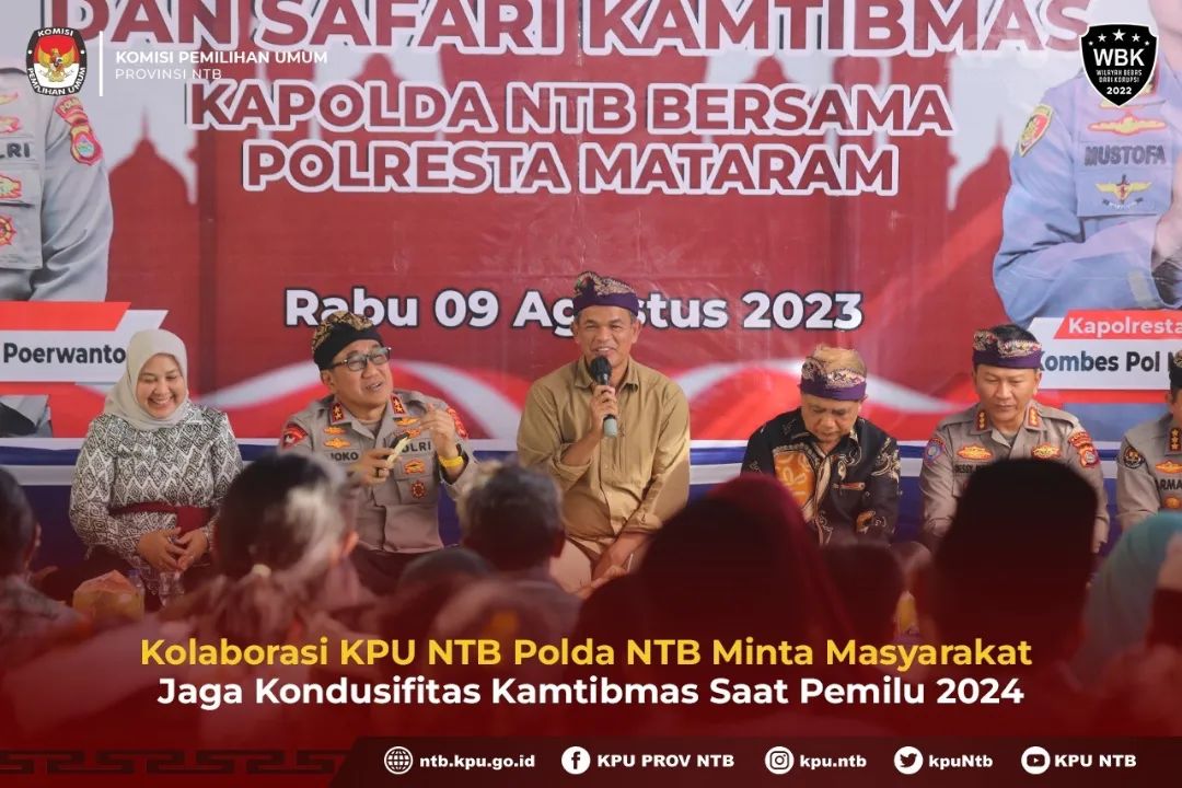 Kolaborasi KPU NTB Polda NTB Minta Masyarakat Jaga Kondusifitas Kamtibmas Saat Pemilu 2024