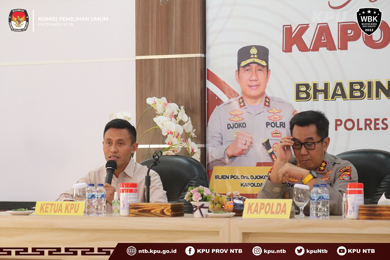 KPU NTB Memberikan Arahan Kepada Bhabinkamtibmas Polres Lombok Barat Jelang Pemilu 2024